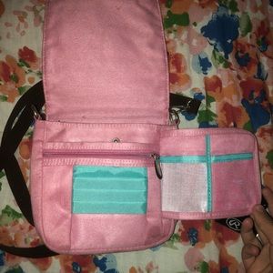 Pink Crossbody w Teal Interior